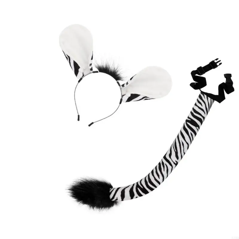 Animal Ears Headbands With Tail Halloween Cosplay Costume Animal Ears And Tail 6XDA