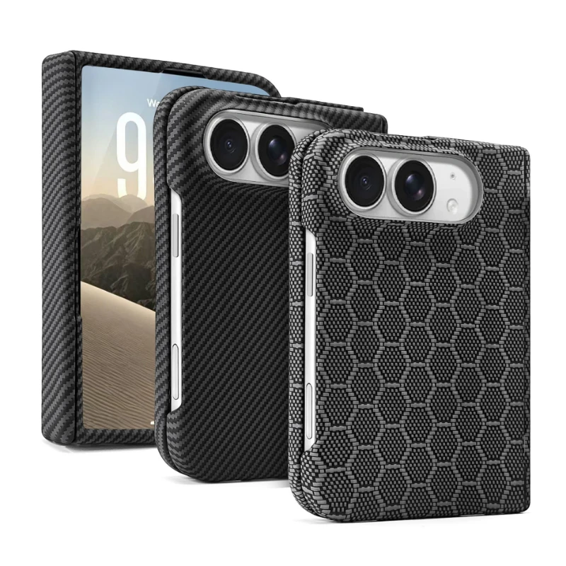 For iPhone Duo Case Advanced Kevlar Fine Grain Honeycomb Magnetic Absorption Frosted Anti-falling Cover For iPhone Duo Funda
