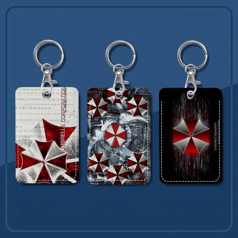 R-resident E-evil Umbrella Us TroopsS Style PU Access Card Holder With Keychain Executive Protection For Bank Card,Subway