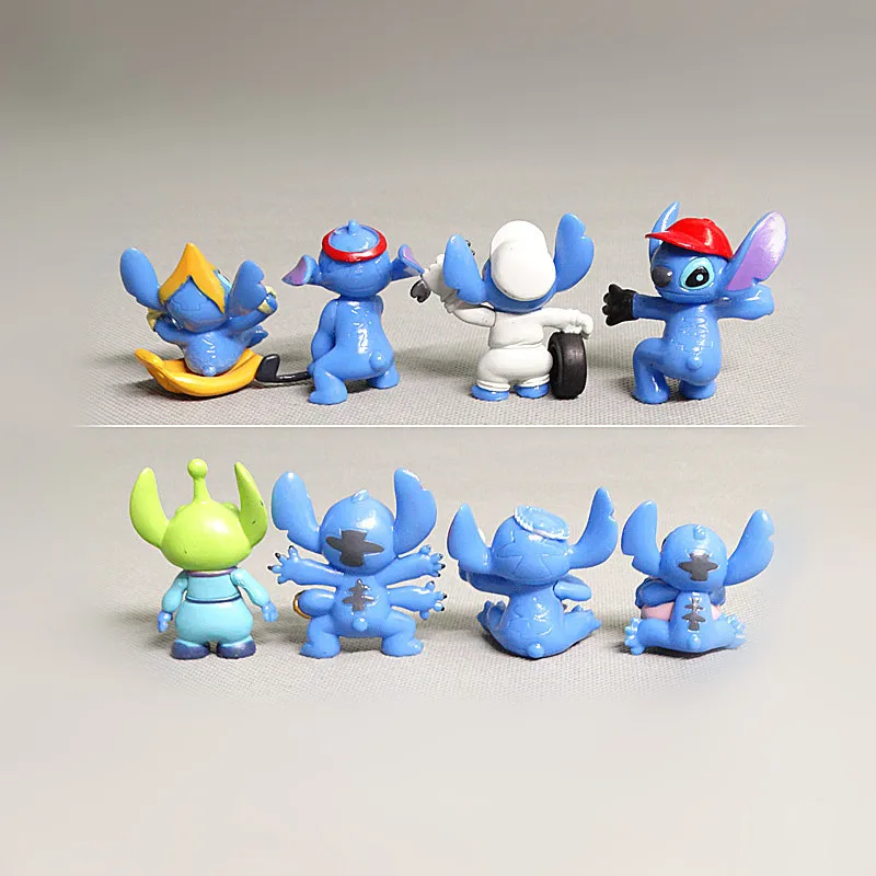 8pcs/Set Anime Cartoon Lilo and Stitch Scrump Pvc Action Figure Decoration Mini Model Toys Adorable Ornament Dolls Kids Gift