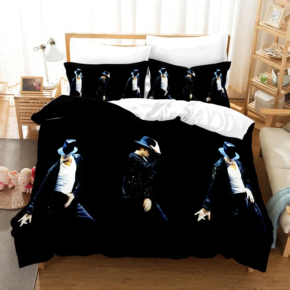 3D-gedrucktes Michael Jackson Bettwäsche-Set, Bettbezüge, Kissenbezüge, Tröster, Bettwäsche-Set, Bettwäsche, Textil, Zuhause, Königin, König, Einzelbett – Detail 9