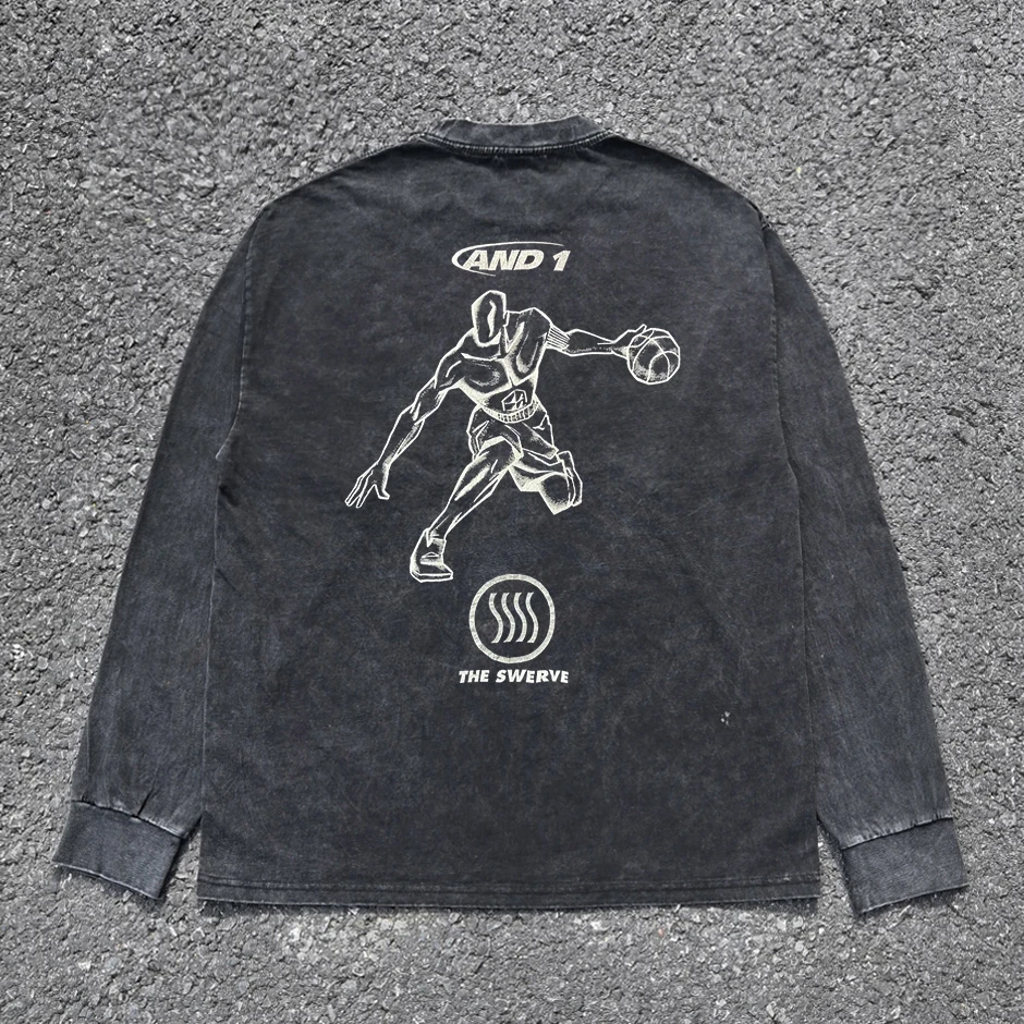 Heavyweight 260G Basketball Sporty Oversized School Uniform Base Layer Long Sleeve T-Shirt Inner Wear Casual Street Style Top