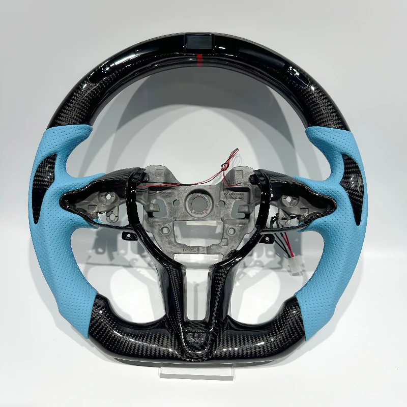 

Blue leather carbon fiber steering wheel for Hyundai Elantra i20 i30