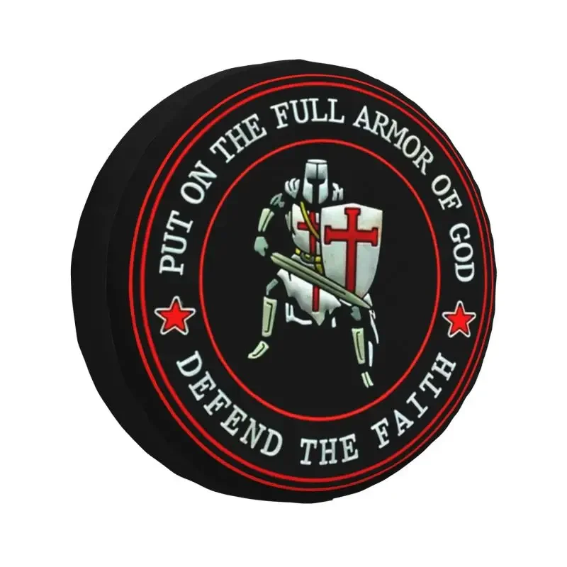 

Христианский рыцарь Defend The Faith, автомобильный чехол для шин, защита колес, защита от воды, пыли, универсальный, подходит для внедорожника, грузовика, кемпера, путешествий