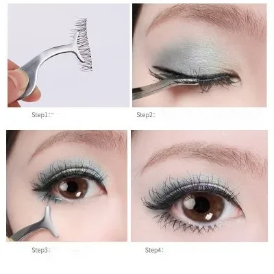 Pinça para cílios postiços, aplicador de extensão de cílios postiços, modelador de cílios, braçadeira auxiliar, ferramentas de maquiagem com 10 peças