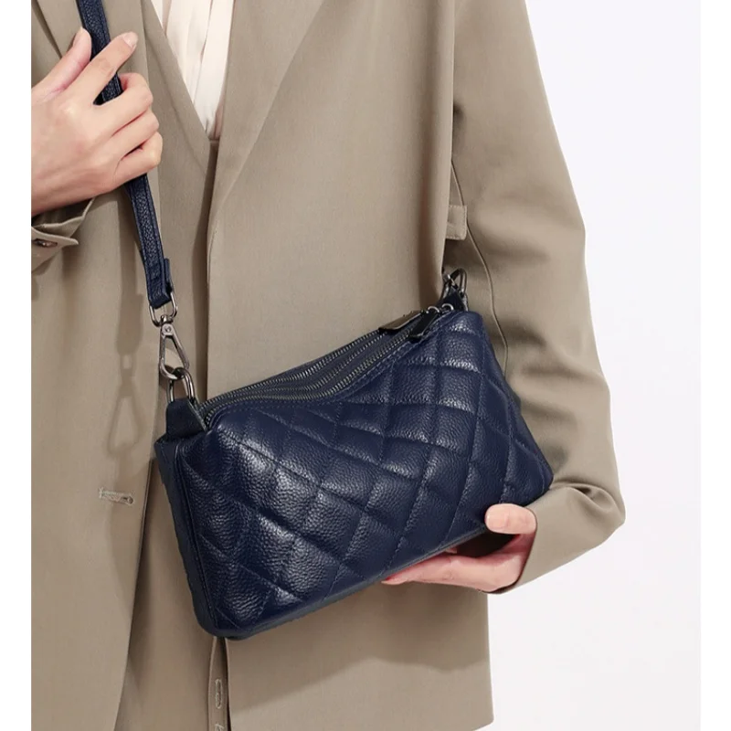 

Casual Simple Soft Leather Crossbody Bag Ladies Solid Color Large Capacity Shoulder Bag Retro Fashion Girls Crossbody Bag