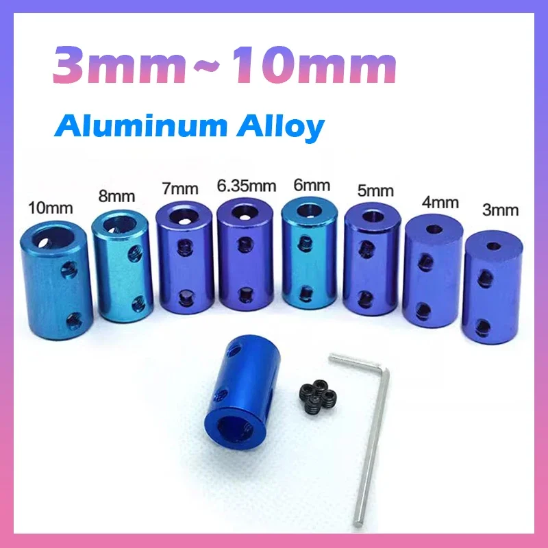 5Pcs Blue 3/4/5/6/6.35/7/8/10mm Cylindrical Hard Top Wire Aluminum Alloy Coupling Aperture 3D Printer Parts Screw Stepper Motor