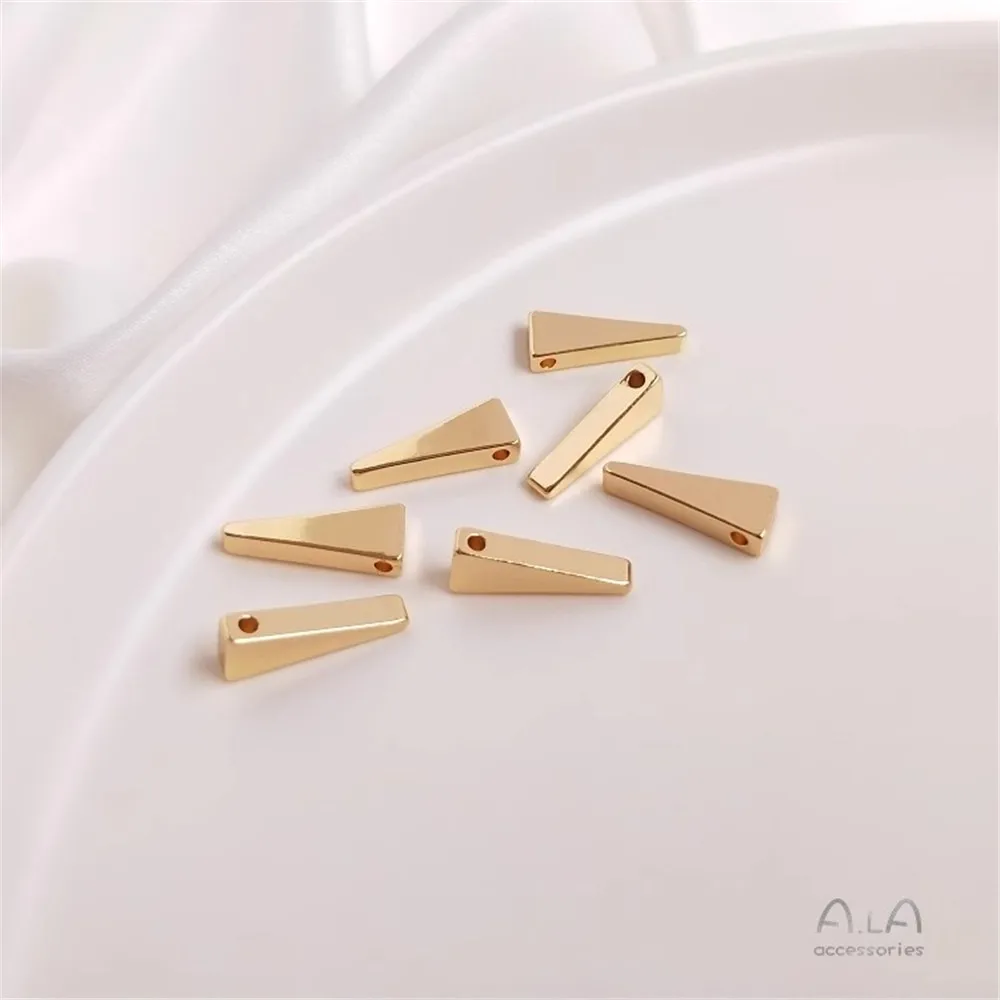 

14K Gold Color Preservation Diy Accessories Triangle Edge Hole Pendant Collarbone Necklace Earrings Pendant Handmade Accessories