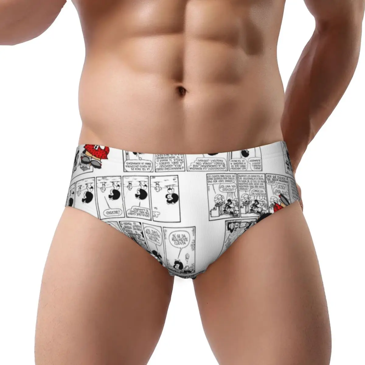 

Custom Men's Manga Quino Mafalda Kawaii Cartoon Men Brief Panties Male Comfort Underwear Underpants