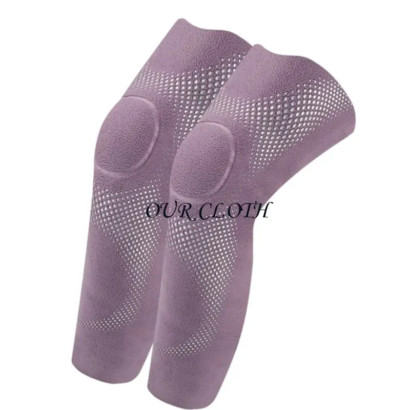 Fleece Knee Braces Supports Leg Warmer Winter Warm Thermal Knees Pads Sleeve Knees Warmers for Cycling Ski Running Y1AC