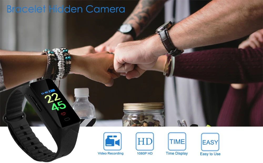 Bracelet Camera Recorder Watch Recorder Watch HD Noise Reduction Voice Activated Wristband Camera Recorder Bracelet for Meeting