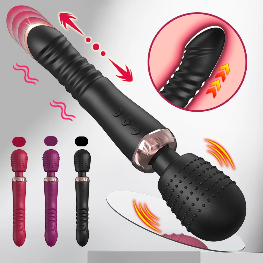 Poderoso Silicone G-Spot Massageador para Casais, Empurrando Vibrador, 3 Motores, Vibrador Rápido, Grande Tamanho Wand, Sex Toy, Estimulador