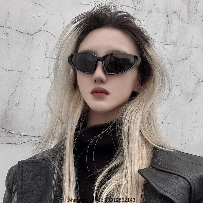 

Технический смысл, функциональные солнцезащитные очки в полуоправе в стиле панк, вогнутые солнцезащитные очки Street Shot