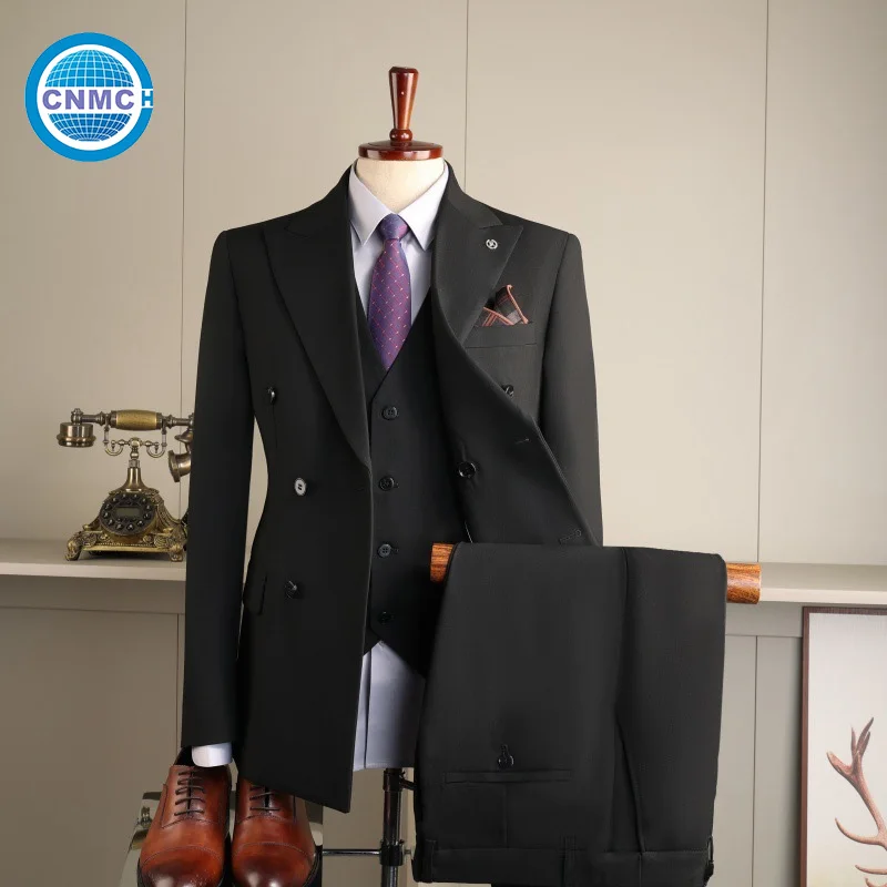 Male Suit Men's Outfit Double Breasted Suit Jacket Vest Pants Good Drape For Wedding Business Office Party Scenes