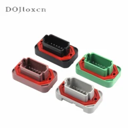 1 Set 12 Pin DT15-12PA (BCD)DEUTSCH Black Male Connector PBC Straight Needle Seat Auto Waterproofing Wiring Socket