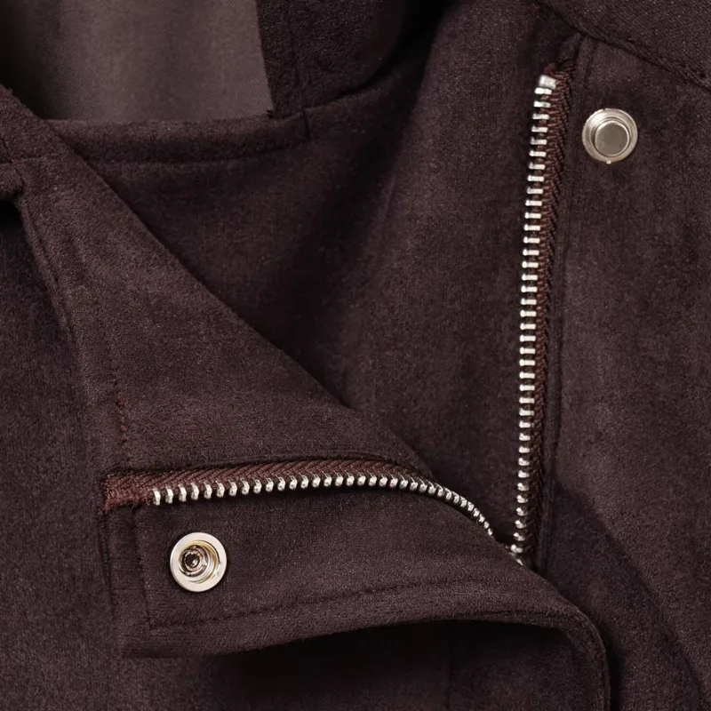 HKSH Frühling Herbst Neue Frauen Jacke drehen-unten Kragen Zipper Tasche Schärpen Taille Cinching Persönlichkeit Streetwear Ins Mantel HK11354