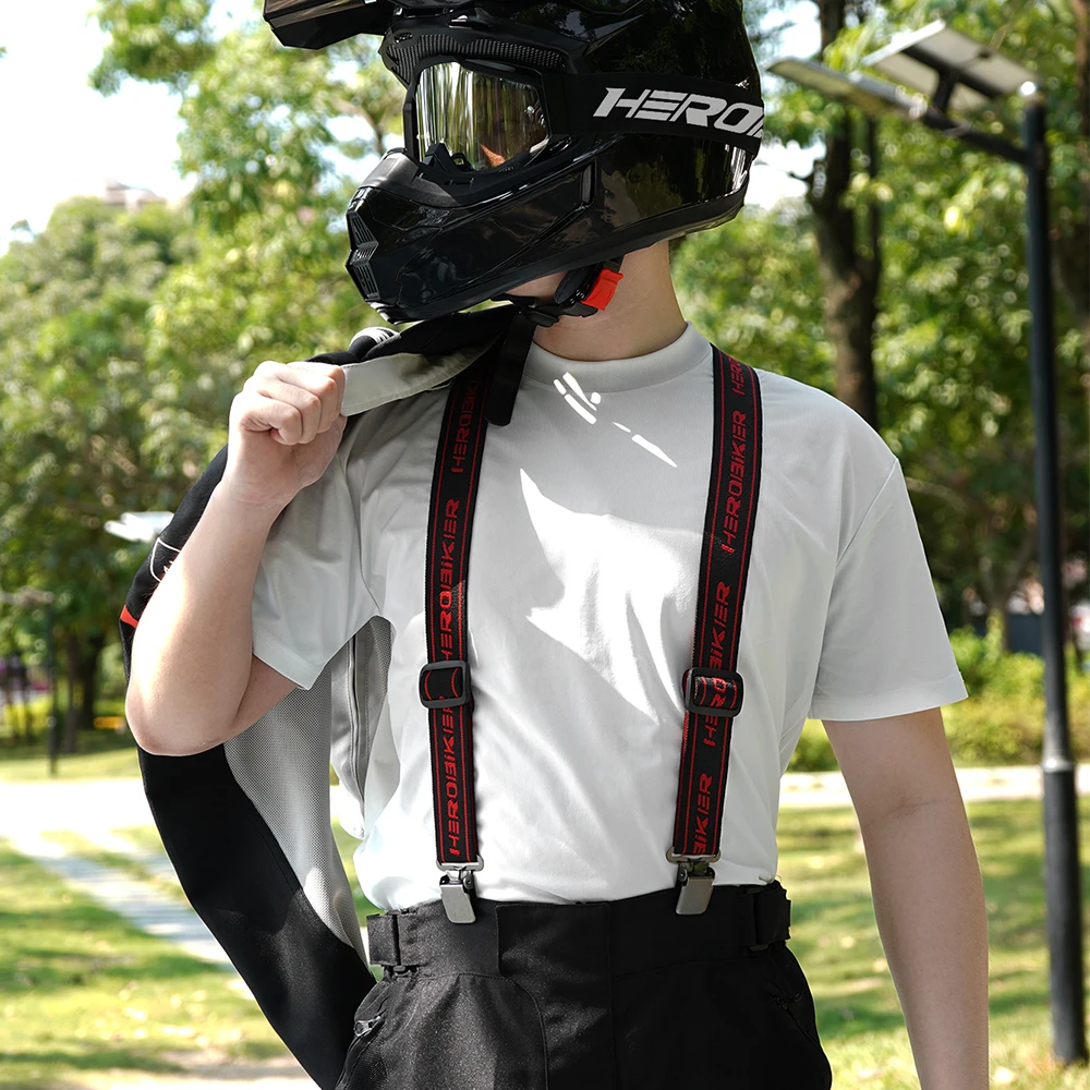 Brand New Heavy Duty Braces Pant Suspenders Adjustable Y Back Suspender Straps Motorcycle Racing Pants Snow Jet Apparel Parts