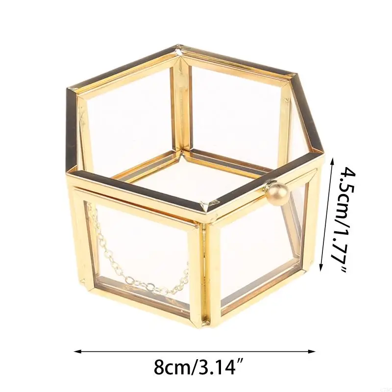 U75C Clear Jewelry Ring Box Hexagon Premium Premium великолепная подарочная коробка винтажного кольца с крышкой для предложений