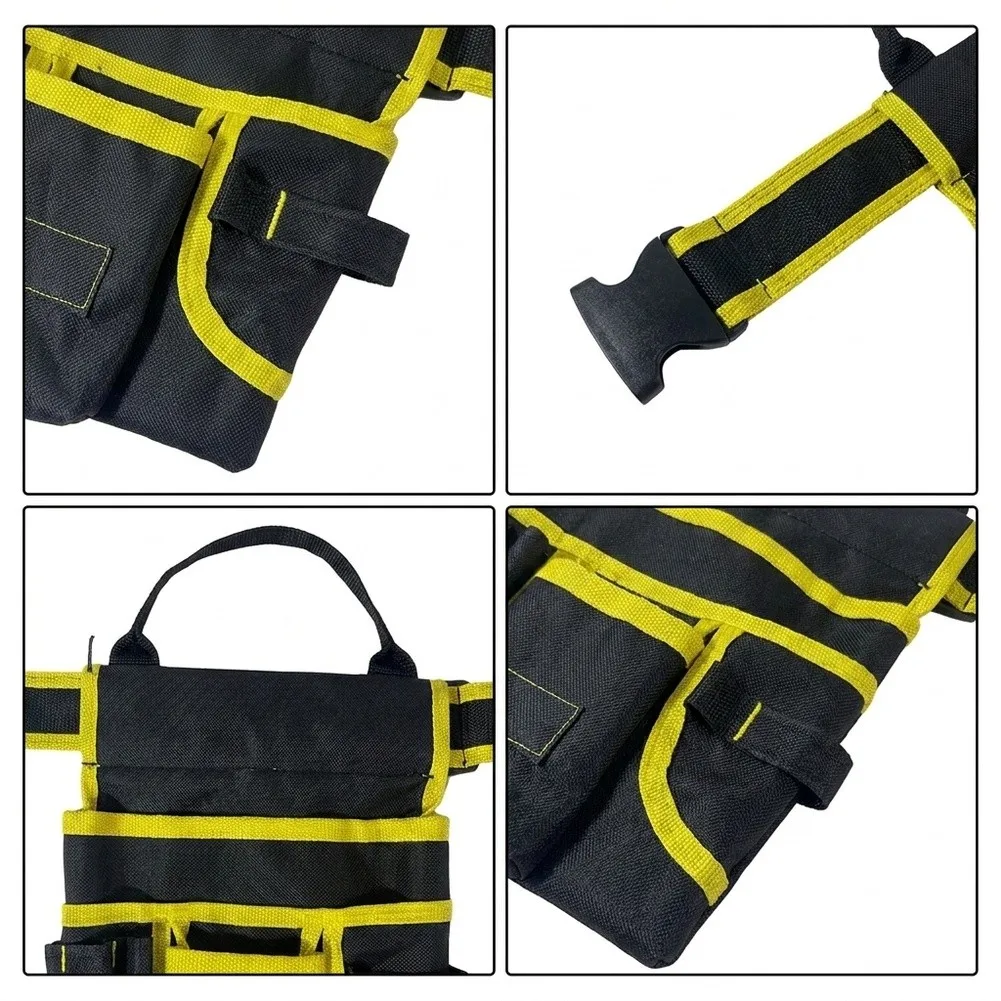 Electrician Work Waist Bag Featuring Extended Design for Maximum Tool Accessibility 26x25x5cm Yellow Oxford Belt