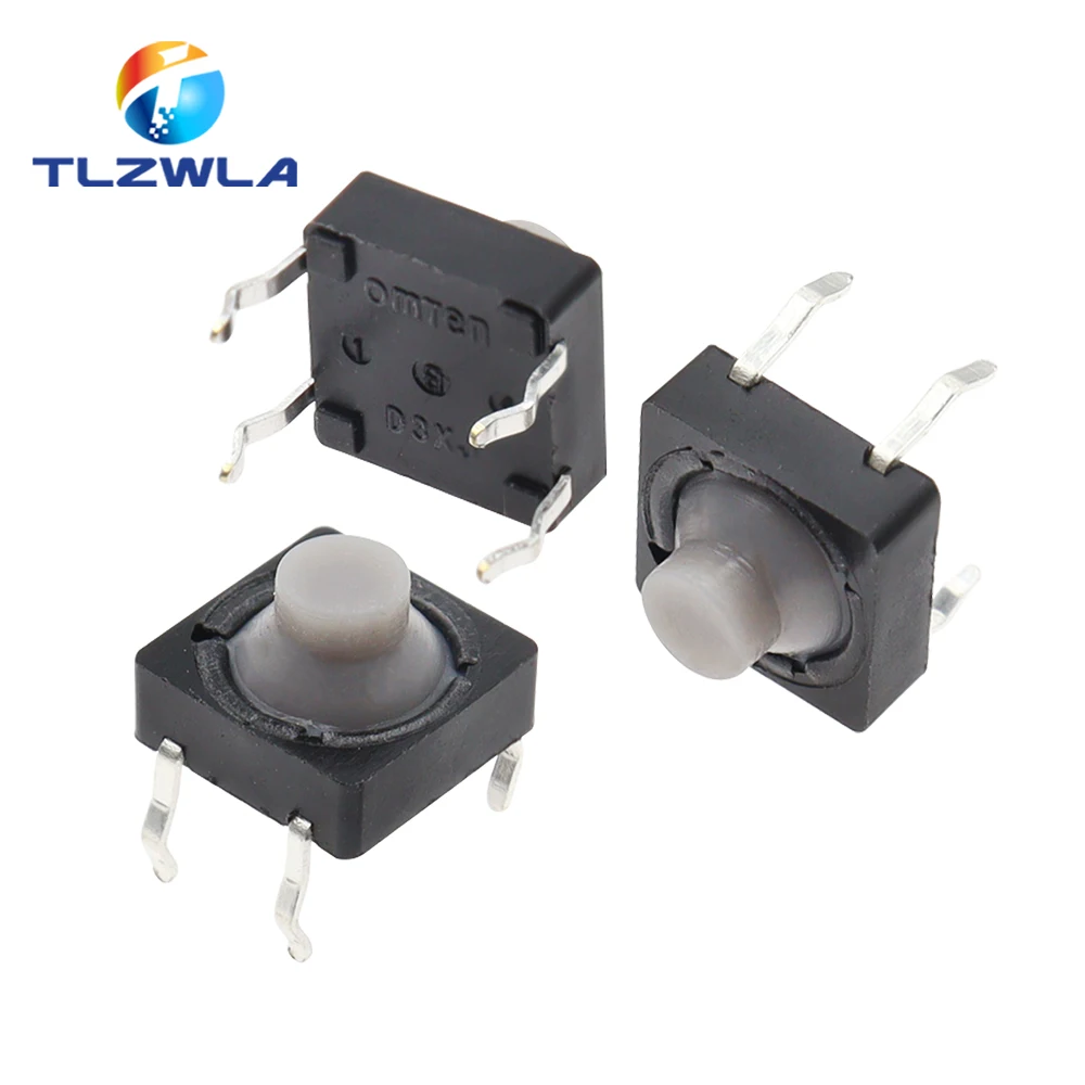 20PCS/LOT 8x8x5MM 4 Pins Conductive Silicone Soundless Tactile Tact Push Button Micro Switch Self-reset