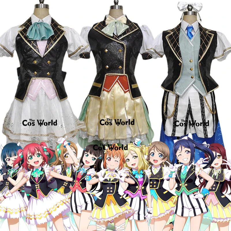 Love Live Sunshine Aqours KU RU KU RU Cruller Takami Chika Sakurauchi Riko Kurosawa Ruby Kanan Anime Customize Cosplay Costumes