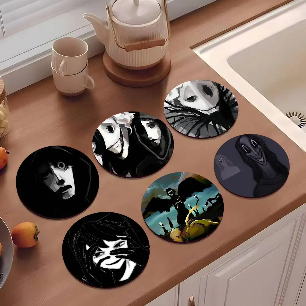 1pc Horror M-Mandela C-Catalogue Wooden Coaster Colour Printing Cup Mat Home Desk Decoration Gifts