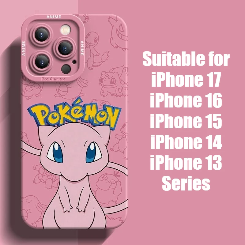 Funda de teléfono Pokemon Mew Ditto Koffing Anime para Apple iPhone 16 15 14 13 12 Pro Promax Max, funda protectora suave, accesorios de regalo