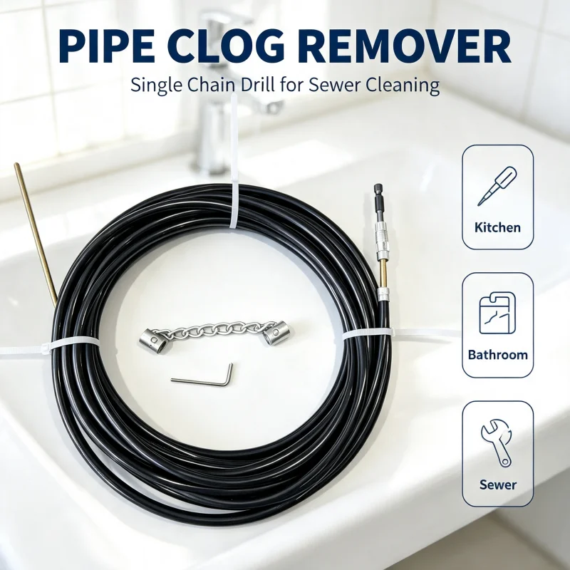 Plumbing Snake Drain - أداة متعددة الوظائف قابلة للتعديل لتنظيف