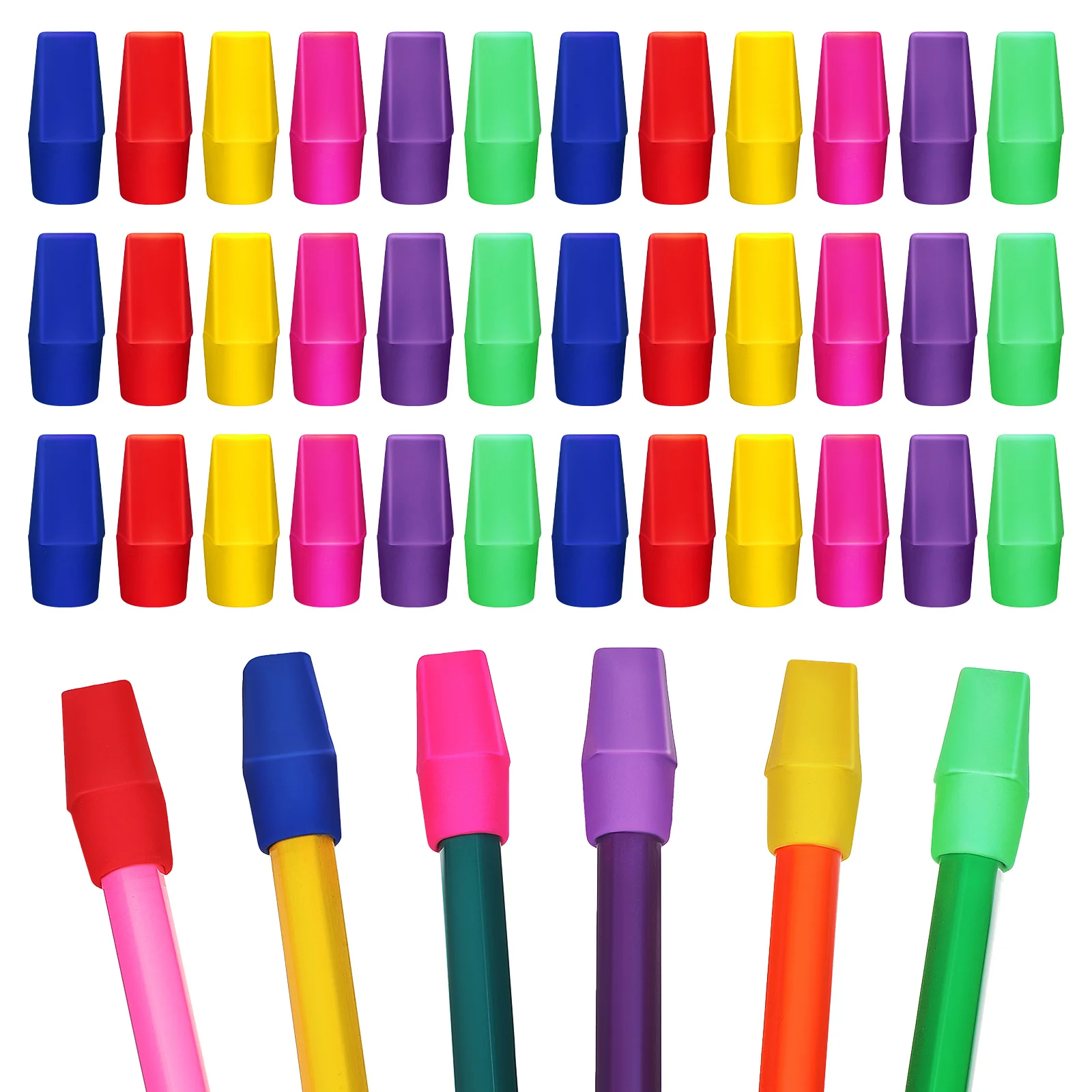 120 Pcs White Board Dry Eraser Lead Pencils Top for Teacher Various Erasers Bulk Student