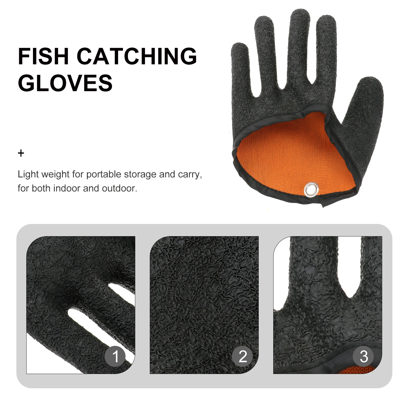 

1Pcs Catch Fish Glove Black Left Hand Non-Slip Polyester Fiber Anti-Fishbone Fishing Glove for Indoor Outdoor Fishing Gloves