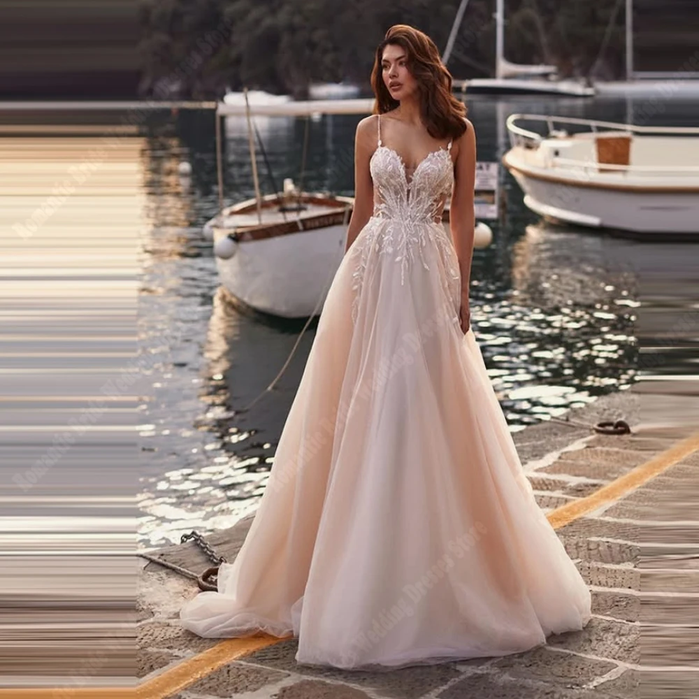

Sweetheart Collar A-Line Women Wedding Dresses Elegant Tulle Bridal Gowns Mopping Length Princess Vestidos De Novias Customized
