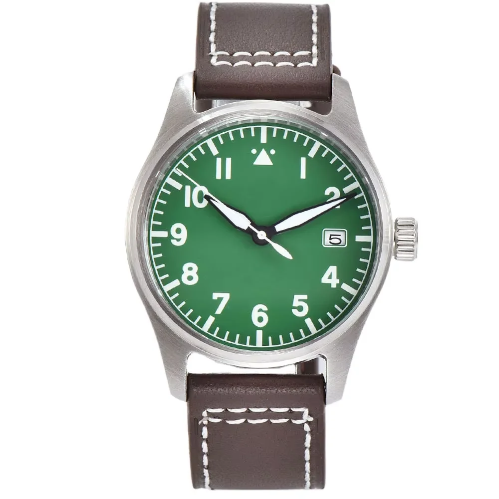 Tandorio NH35A Pilot Automatische mechanische Uhr 200 m wasserdicht Tauchen Flieger Herrenuhr 39 mm Datum Saphirglas leuchtend 6