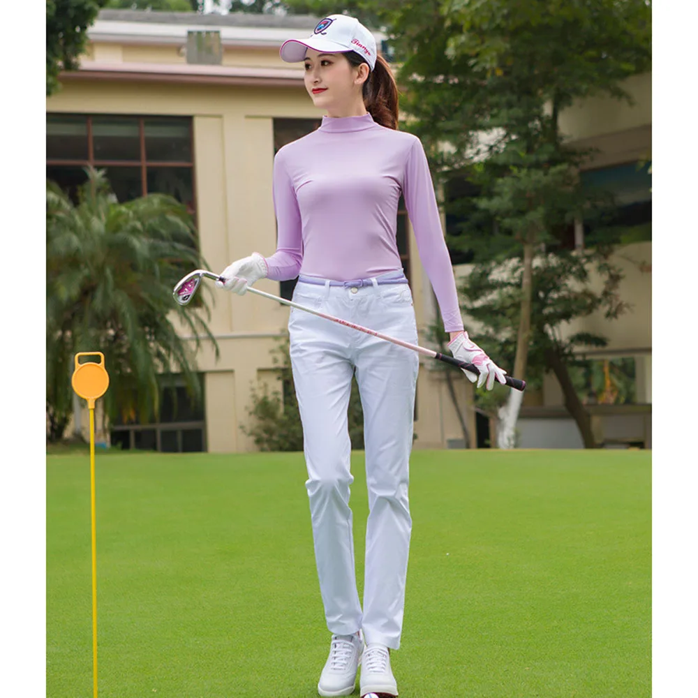 PGM Women‘s Summer Ice Silk Golf Shirts Ladies Sunscreen Long-sleeve Sports Clothing Slim Cooling Anti-UV Quick Dry Breathable