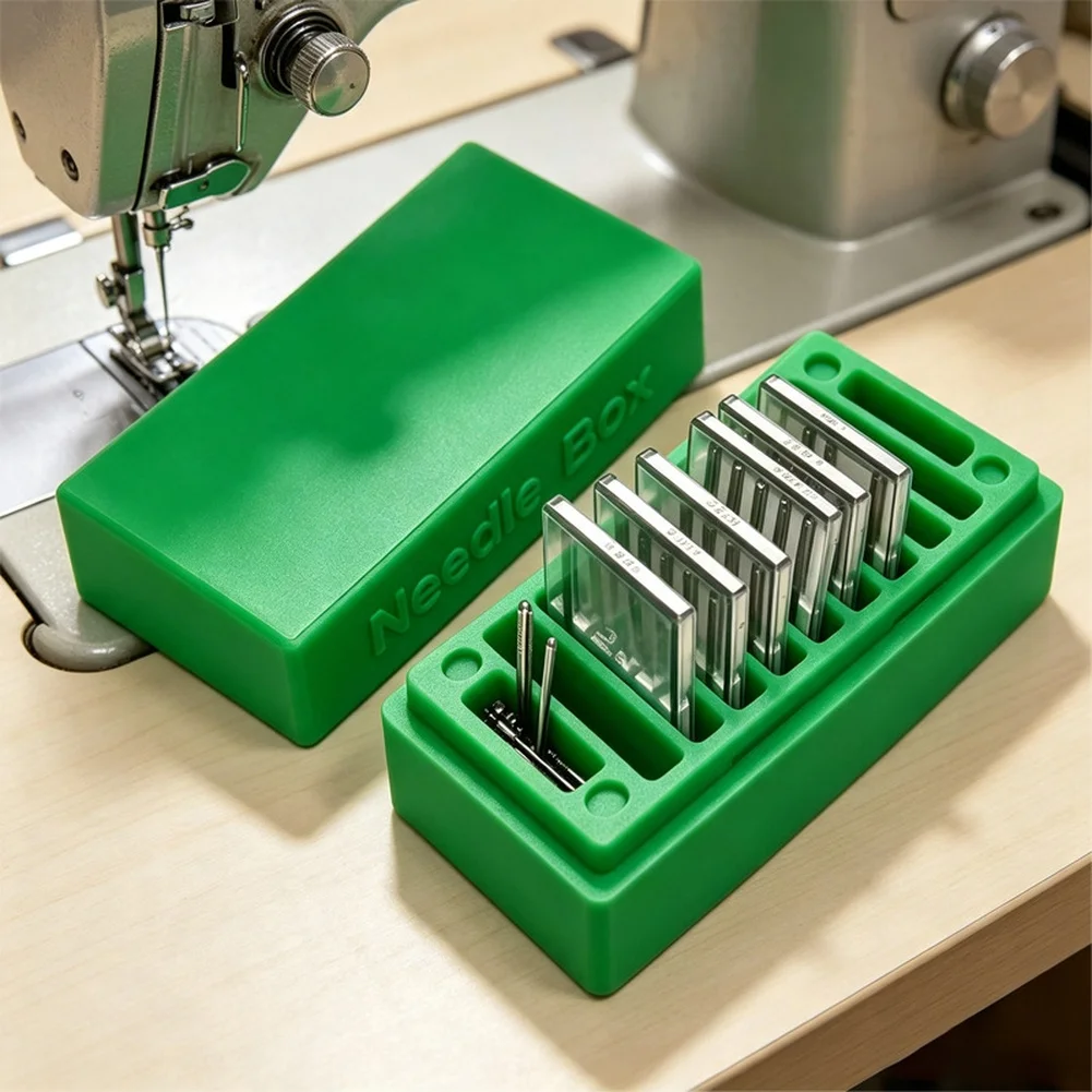 3D Printed Sewing Needle Storage Case 9 Compartments Organizer Box For Petg For PLA Material Green White Gray Craft Tool