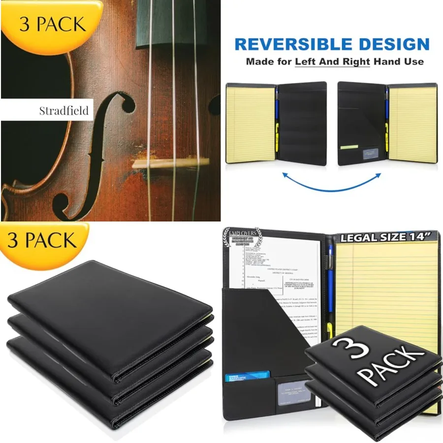 

Legal Size Padfolio 8.5 x 14 Inch Portfolio Folder for Legal Pad, Professional Padfolio for Job Interviews, Business Meetings,