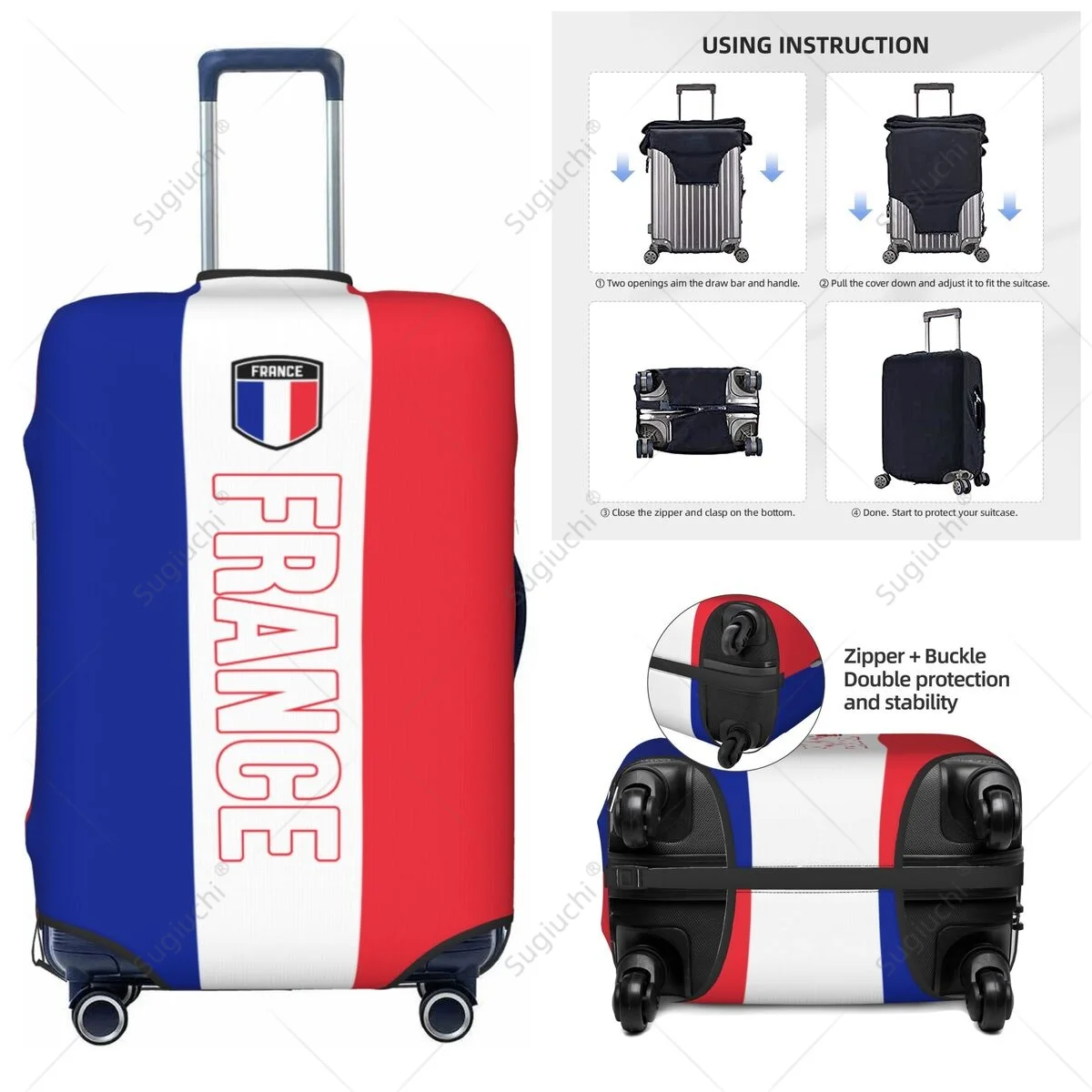 

France Flag Luggage Cover Suitcase Elastic Dust Case Travel Accessories Printed Baggage Case Protective