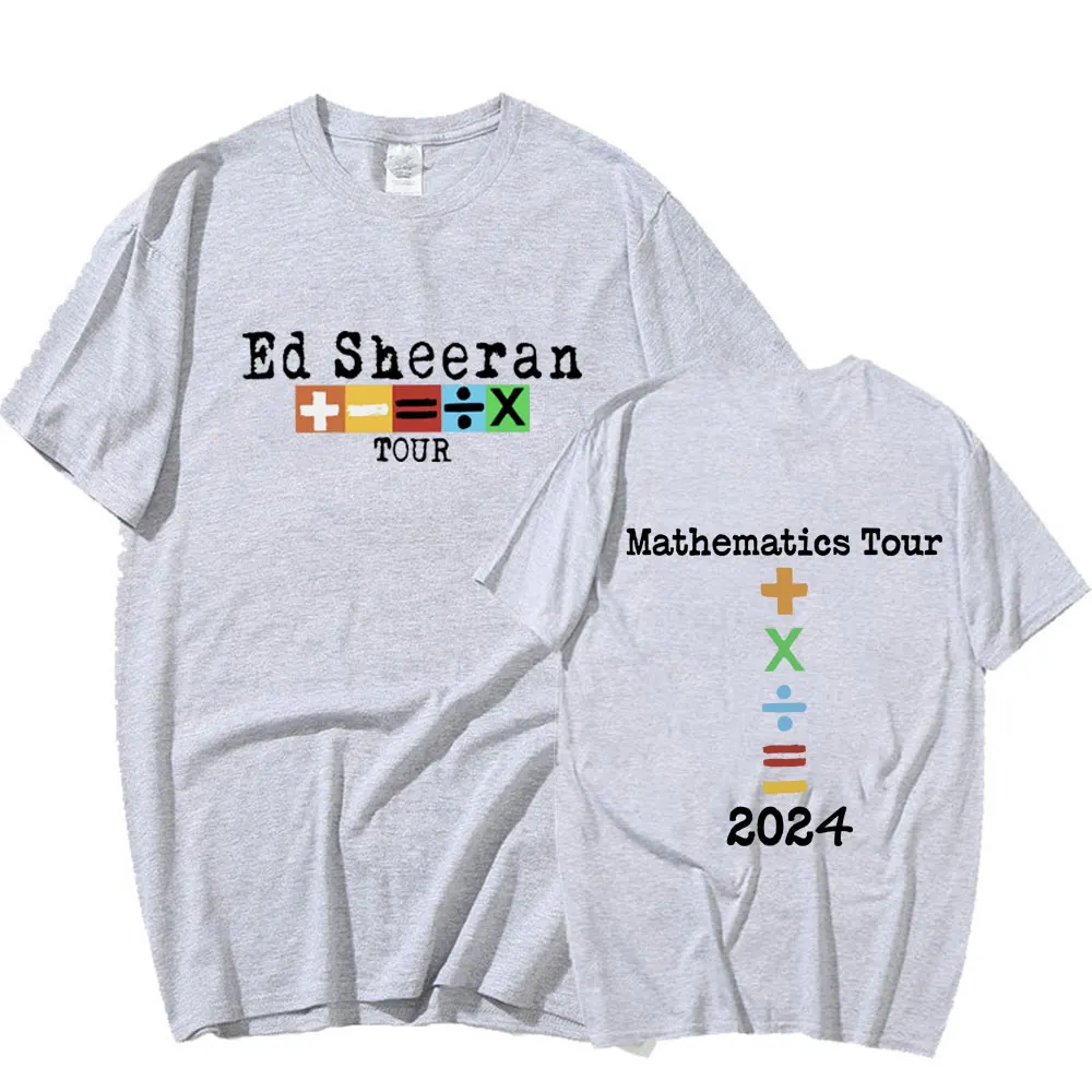 Ed Sheeran 2024 Concert Tour Mathematics T Shirt Fans Gift 100% Cotton Casual T-shirts Men\'s Vintage Hip Hop Tee Shirt Oversized