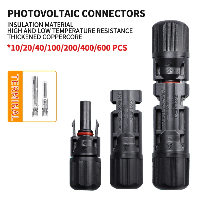 

Free Shipping 400/200/100/10 Pcs Solar Connector PV Plug 1000V DC 30A Connectors Kit for Photovoltaic PV/MC Cable 2.5/4/6mm²