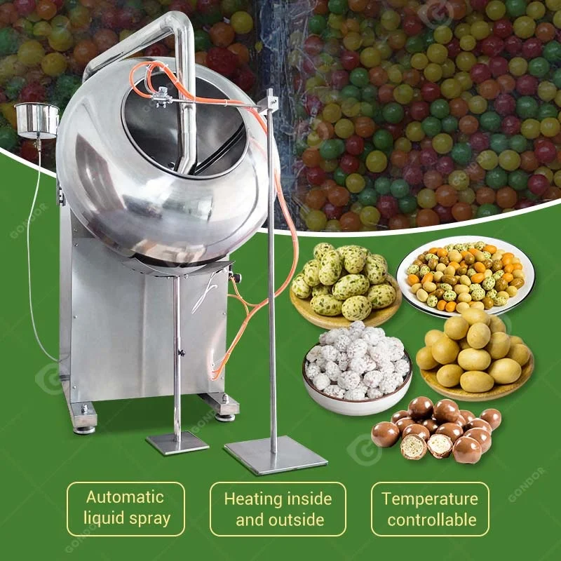 حلوى الطبل كاندي اللوز الغذاء الجوز عناب آلة طلاء الشوكولاتة الفول السوداني الصغيرة للبيع