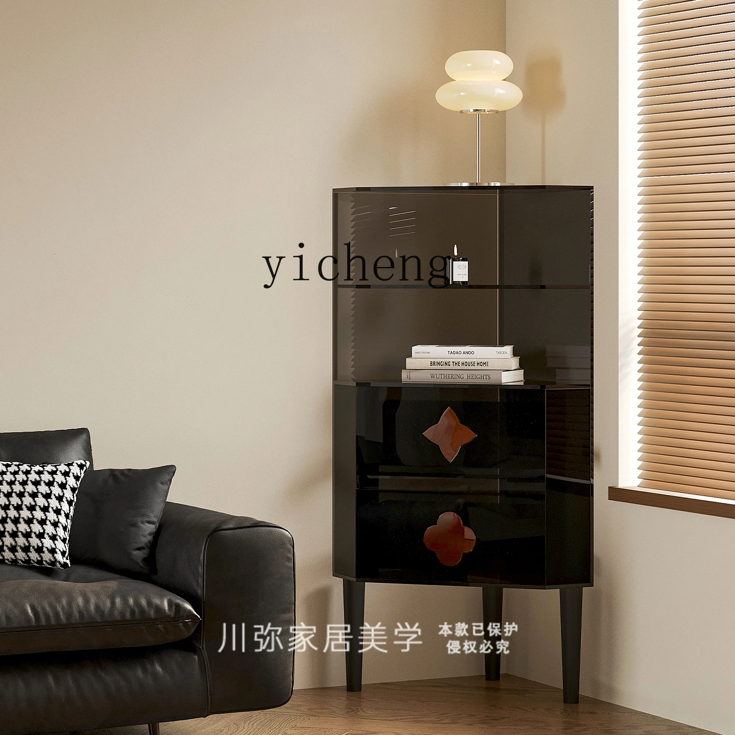 

Triangle Cabinet Simple Acrylic Corner Shelf Wall Corner Wine Cabinet Wall-Mounted Corner Storage Cabinet