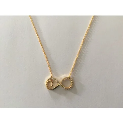 Nostalgia Box Heart Detail Infinity Necklace Zircon Stone