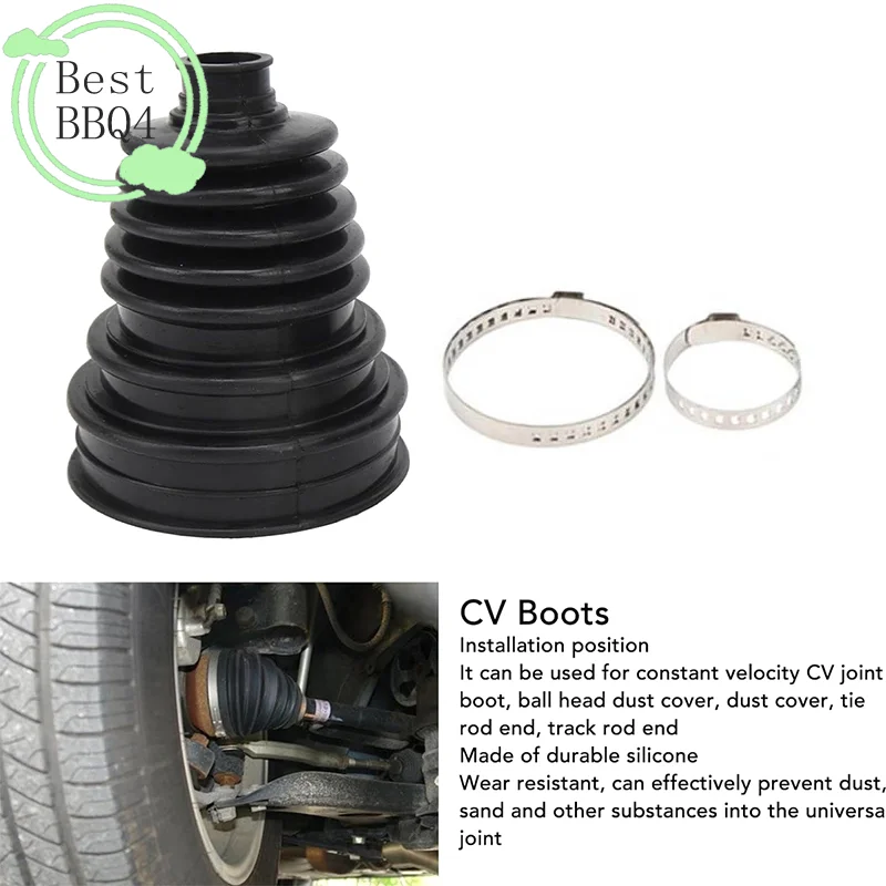 (BBQ4)Car CV Boot Kit Constant-Velocity Dust Cover Joint Constant-Velocity Dust Cover Elasticity Drive Anti-Aging Wear Universal