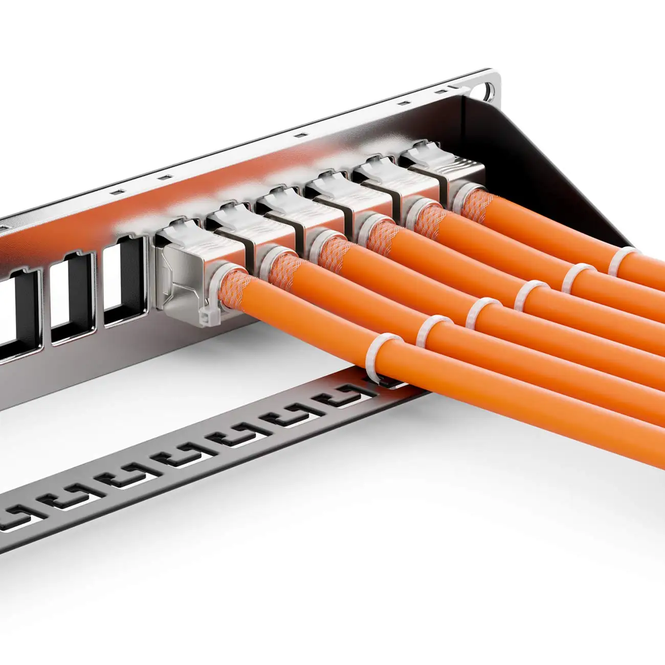 ZoeRax-Patch Panel Keystone com Gerenciamento de Cabos e Barra de Suporte para Jacks Keystone, Wall Mount, 1U, 24 Port