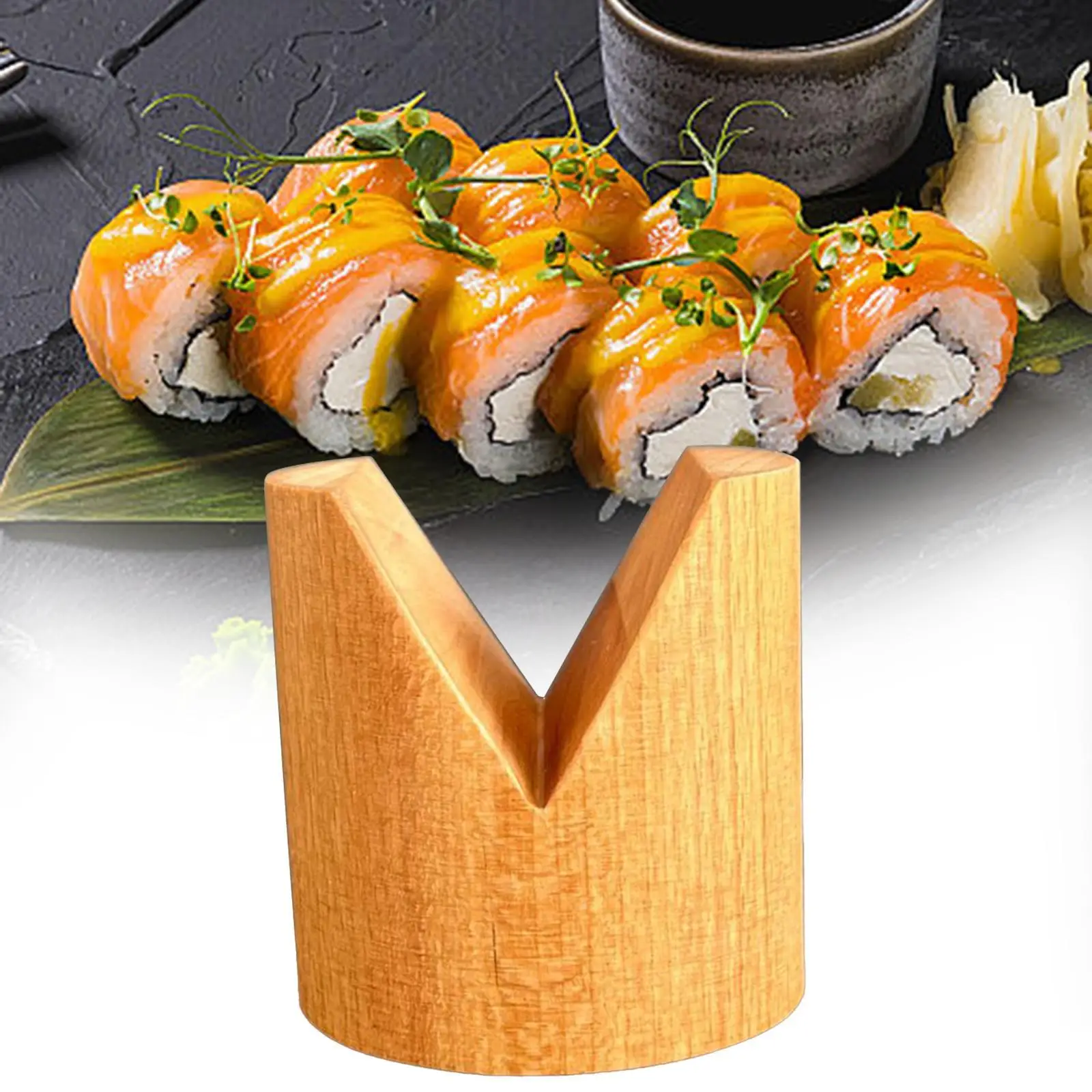 Wooden Taco Holder Serving Tary Tableware Multiuse Single Slot Sushi Hand Roll