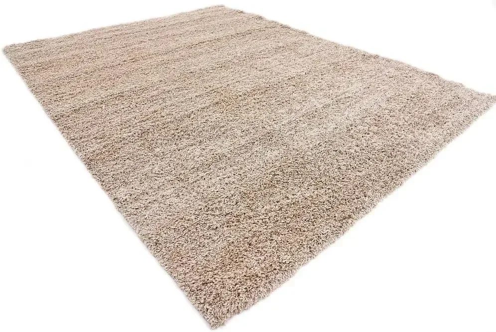 Unique Loom Solid Shag Collection Area Rug (9' x 12' Rectangle, Taupe)