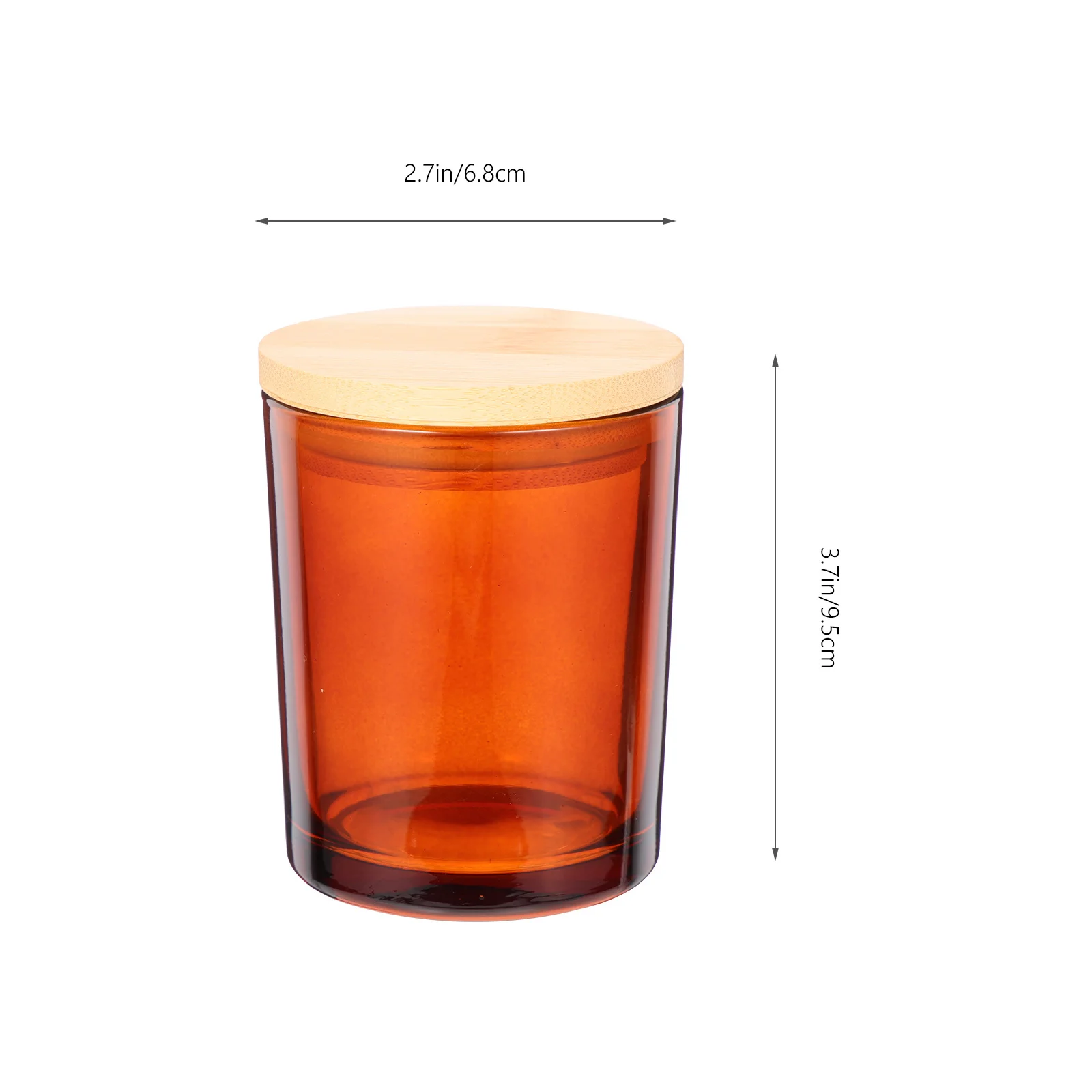 4Sets Glass Cups Bamboo Lids Aromatherapy Holders for DIY Candles Home Decoration Gift Storage Household Supply