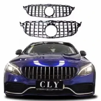 

Automotive Parts Front Car Grill for 2015-2018 W205 C CLASS Facelift C63S GTR Silver Black Grille