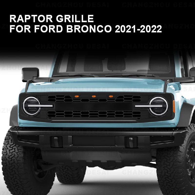 Car exterior accessories Body Kit Radiator Raptor Grille Car Front Grille for Ford Bronco 2/4 Door 2021 2022 2023