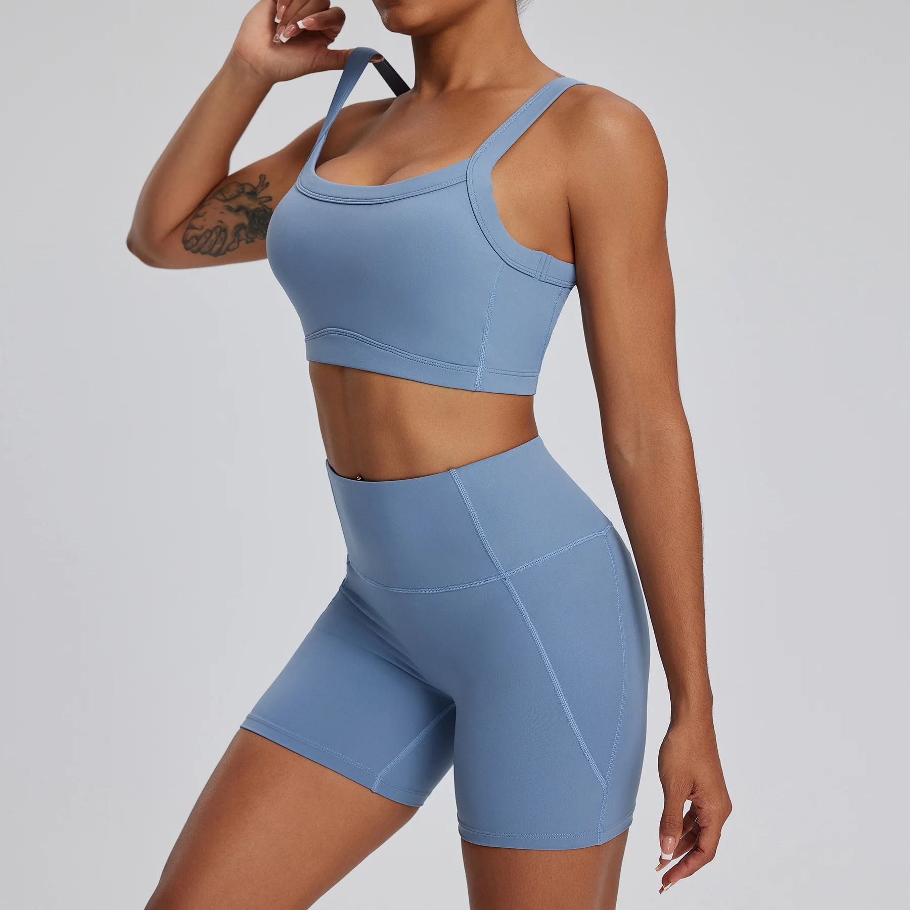 

Women Yoga Outfit Set, Sports Bra Gym Shirt Running Shorts Flare Pants, Seamless Stretch Workout Suit, Fitness Training Clothes