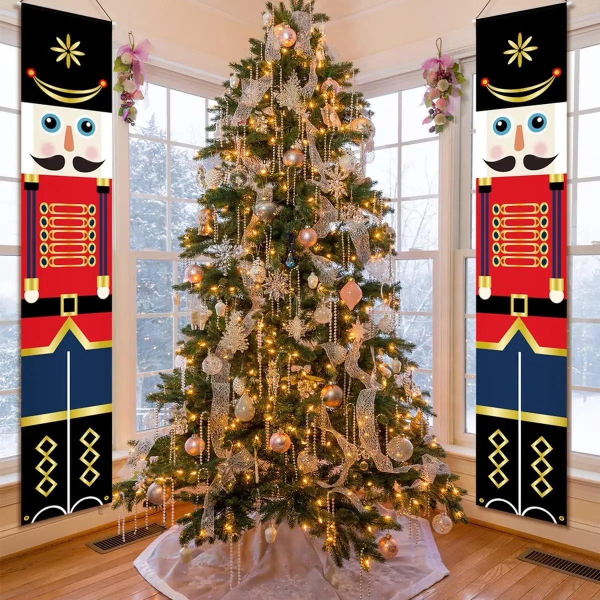 VIKAMA Nussknacker, Weihnachtsdekoration, Weihnachtssoldat, Veranda-Schild, Banner für drinnen und draußen, Weihnachtsfeier-Dekoration